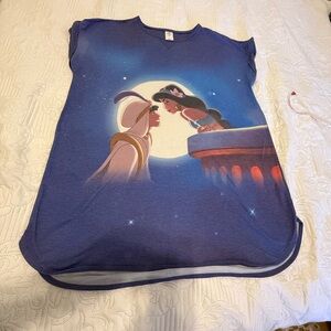 Aladdin & Jazmine Disney Blue Heather Top XL/2XL